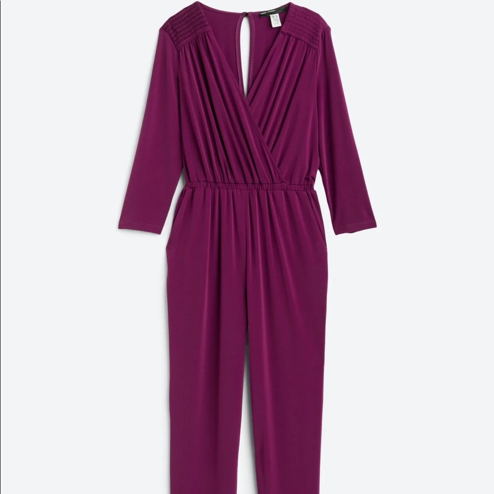 Brand New: Maggy London
Rayna Knit Jumpsuit Size: Large Color: Dark Pur…